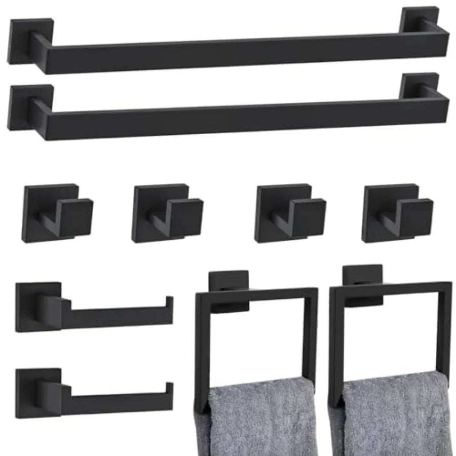 5-Piece Bathroom Hardware Set Brushed Gold Towel Bar Set, Stainless Steel Towel Holder Set for Bathroom, Wall-Mounted Towel Rack