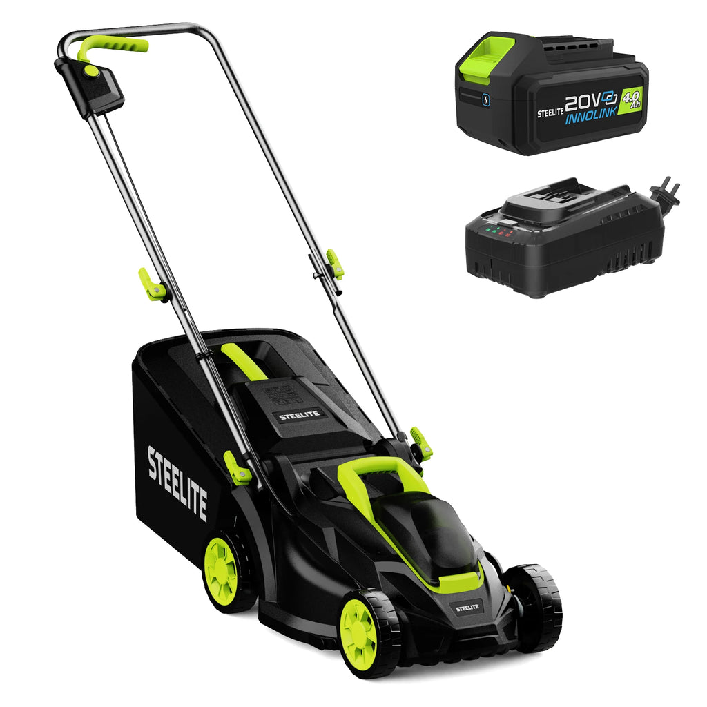 13" Electric Lawn Mower, Lightweight, Cordless, Brushless. 21V 4.0Ah Battery and Charger