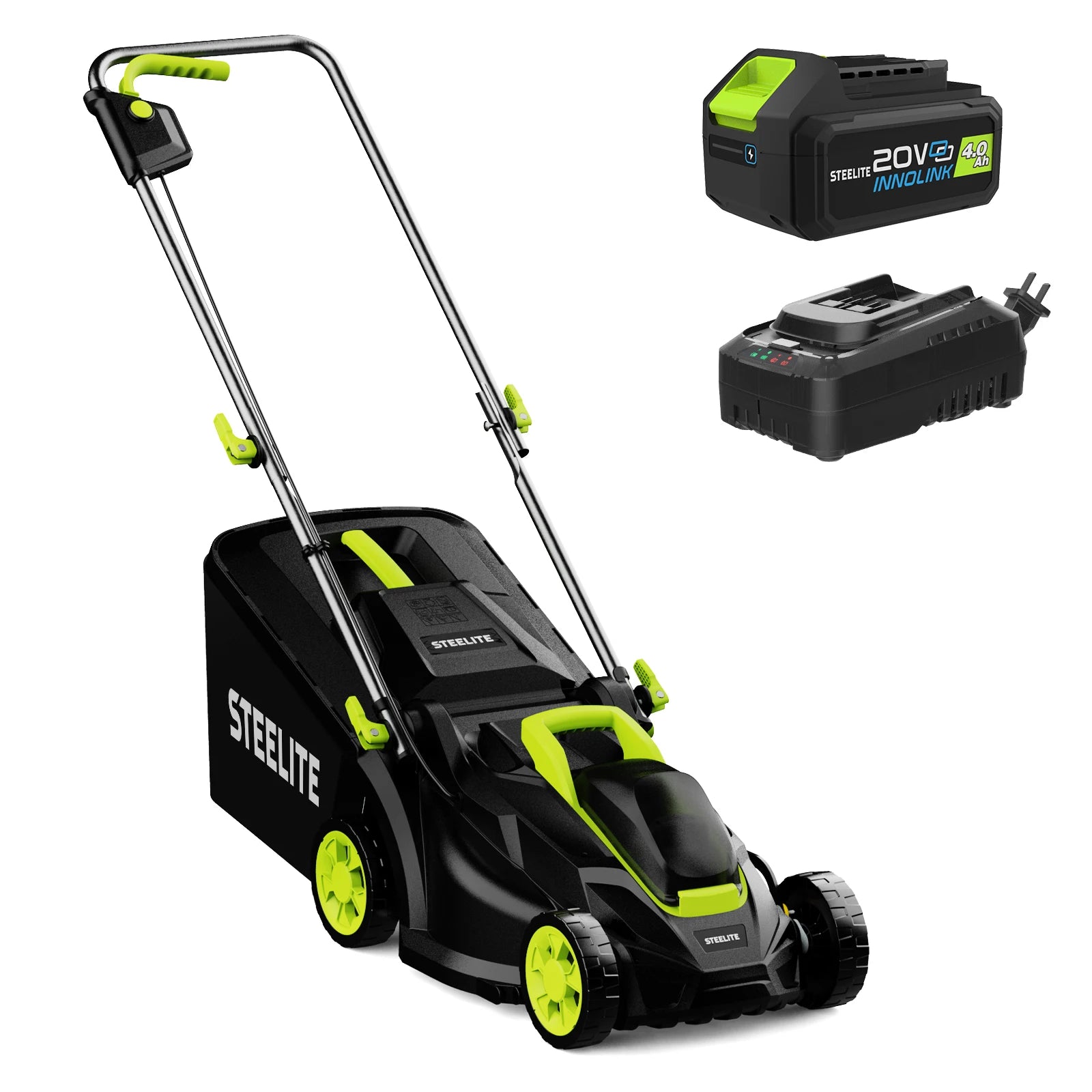 13" Electric Lawn Mower, Lightweight, Cordless, Brushless. 21V 4.0Ah Battery and Charger
