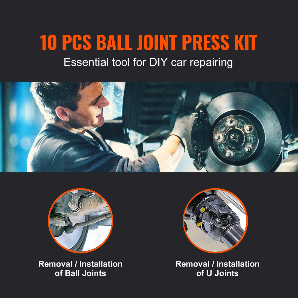 SucceBuy Ball Joint Press Kit 10/23/25pcs Tool Kit C-press Ball joint Tool Kit Ball Joint Repair Kit for Automotive Repairing