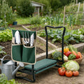 Foldable 2-in-1 Garden Kneeler and Seat with Detachable Tool Storage Bag, Heavy Duty Gardening Stool