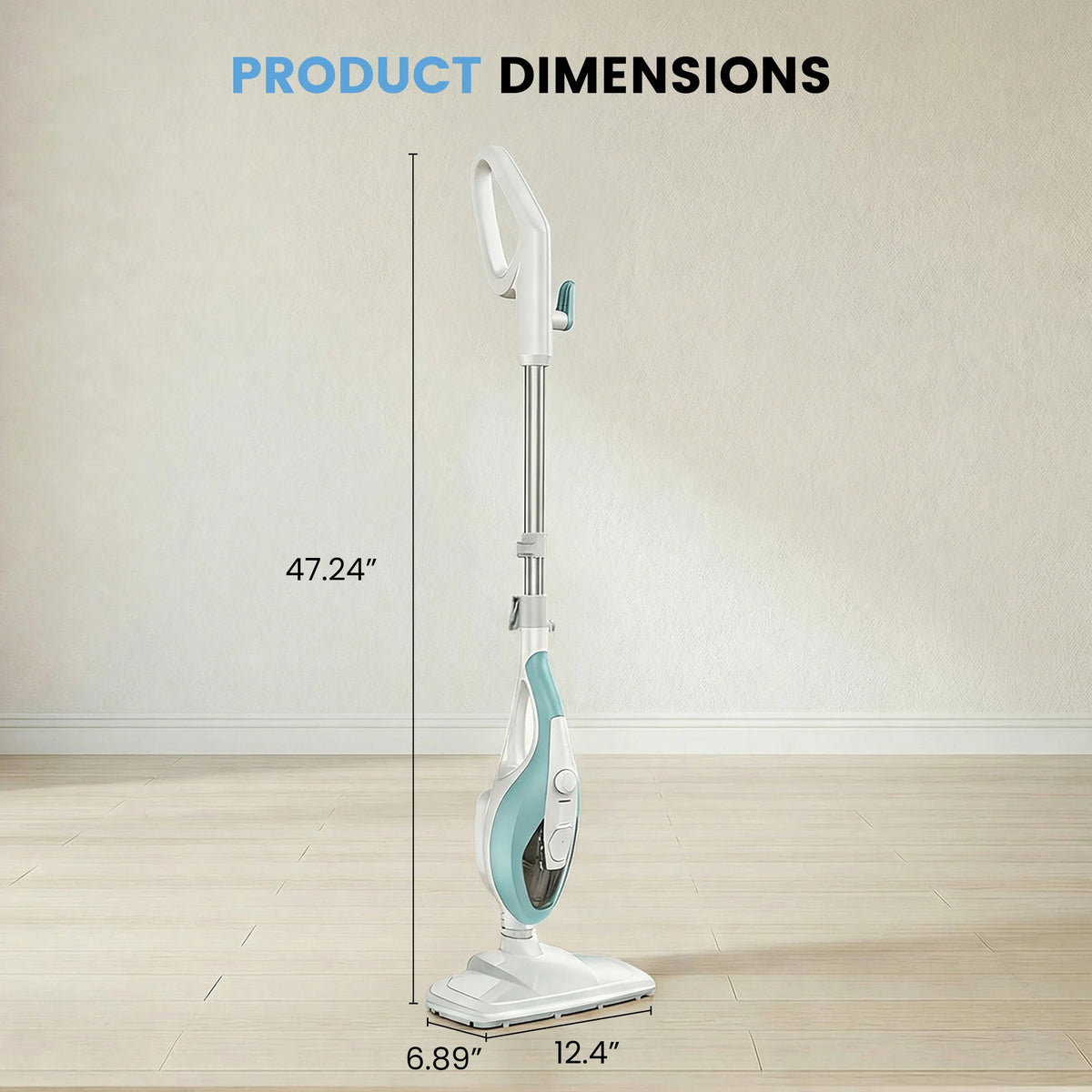 JHK 10-in-1 Multi-Purpose Steam Mop 1550W Detachable Handheld Steam Cleaner for Floor Cleaning 16FT Cord 2 Washable Pads Multi-Purpose