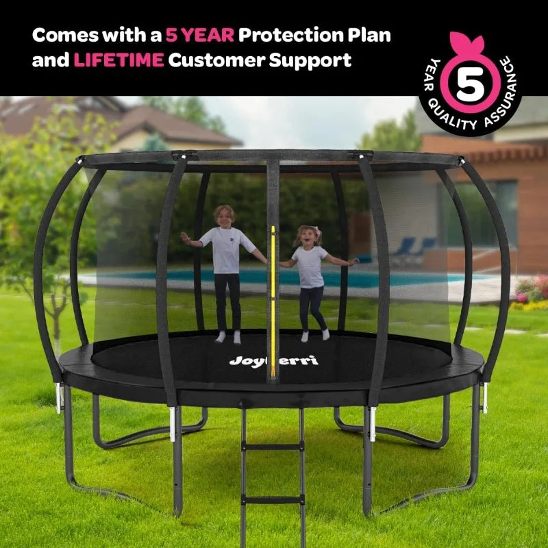 JoyBerri ASTM Certified Outdoor Trampoline 8-16FT Safe Upsurge Design Recreational Jumping Trampoline For Kids Adults Sports Use