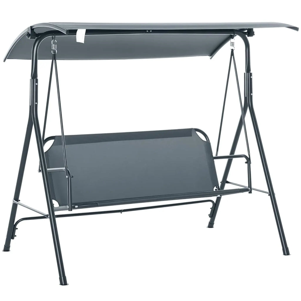 3-Person Porch Swing with Stand, Outdoor Swing for Patio Porch with Adjustable Tilt Canopy and Comfortable,