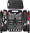 Home Tool Kit Tool Set 95 Pieces Household Hand Tool Kit Auto Repair Tools w/ Portable Toolbox for Homeowner, Diyer, Handyman