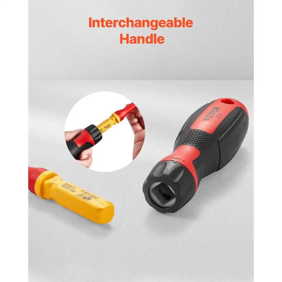 13 Piece 1000V Insulated Screwdriver Set with Magnetic Tips for Professional Electrical Work