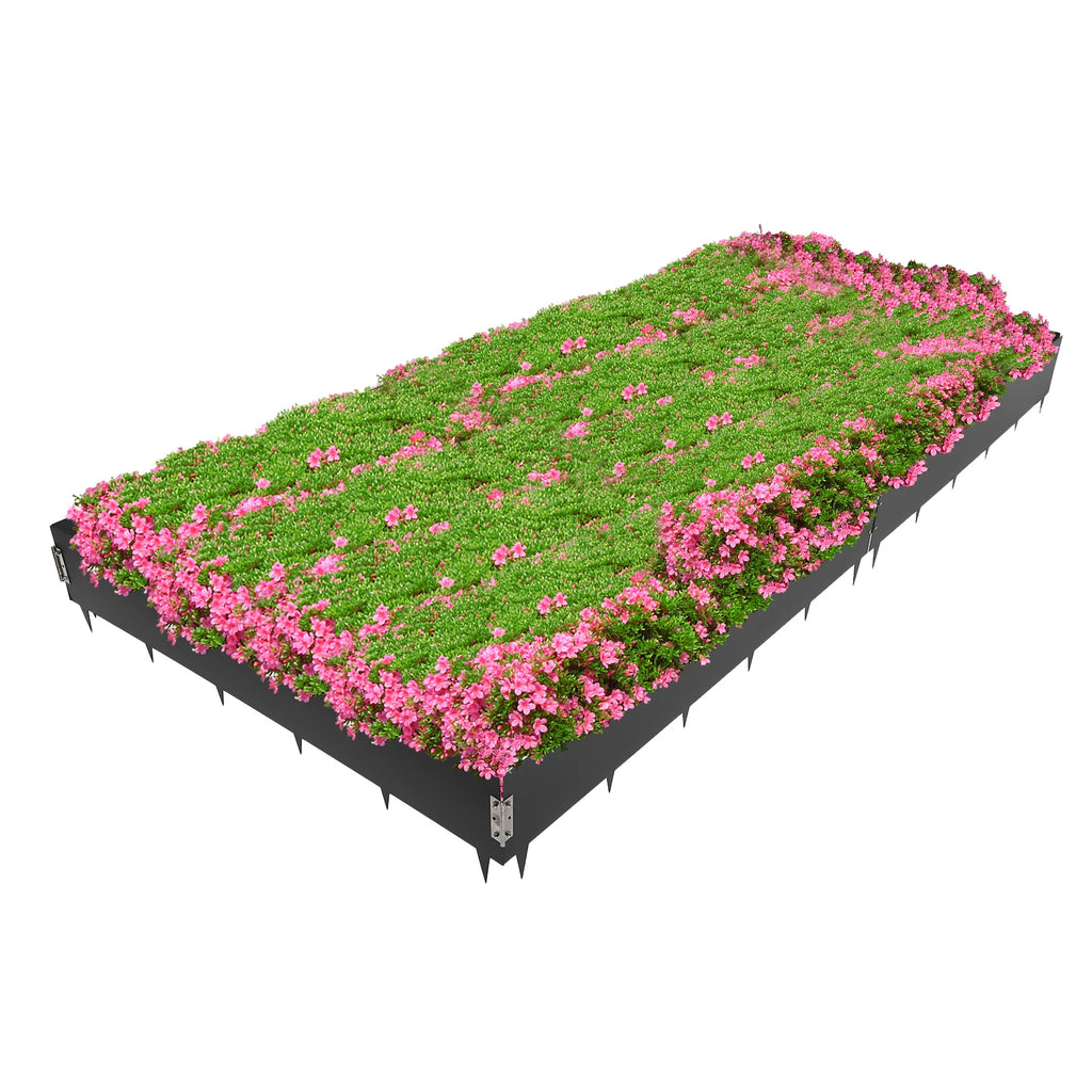 Bymoacar 6 Pack Garden Fence Lawn Barrier Steel Landscape, Garden Edging Durable Decorative Border for Garden Landscaping 40-inch x 8.46 inch