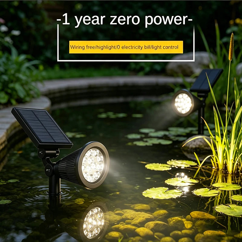 FAMCDC  Solar Spot Light Outdoor Lawn Lamp Waterproof Spotlights Solar Garden Lights Landscape Lighting Decoration Pathway Lamp