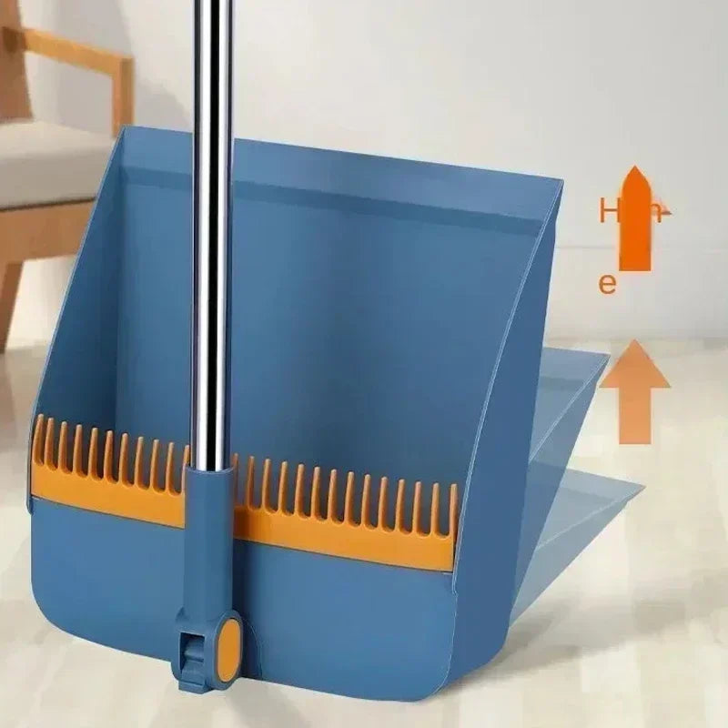 Household Broom & Dustpan set Individual sweep broom Foldable Dustpan With Comb Teeth for Cleaning Broom