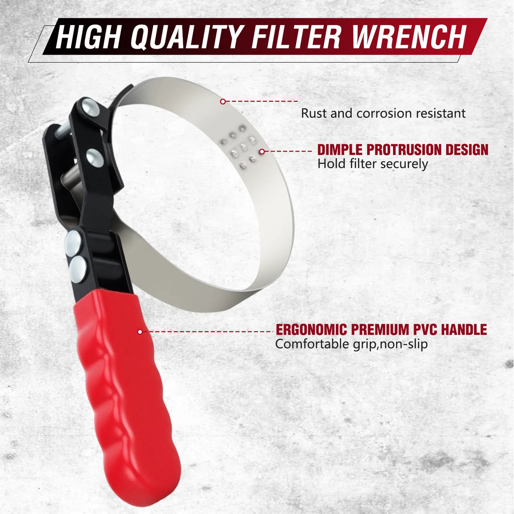 Nilight Swivel Oil Filter Wrench Set, Adjustable Pliers and 3-Jaw Tool, Professional Removal Tools Kit Fits 2-1/2 to 6 Inch Filters for Auto Repair, Car, Truck Maintenance