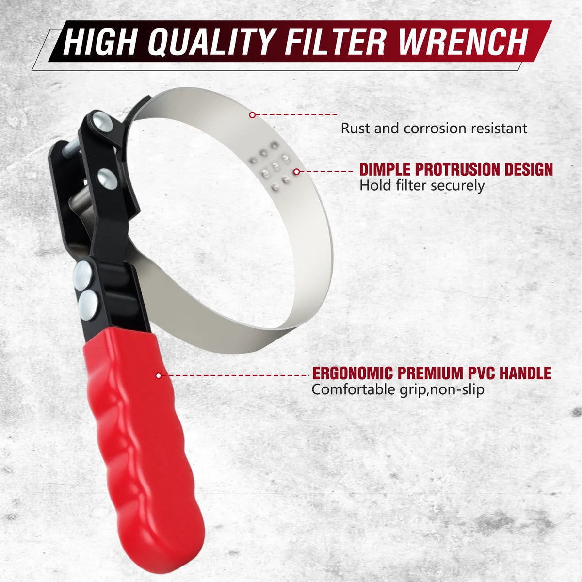 Nilight Swivel Oil Filter Wrench Set, Adjustable Pliers and 3-Jaw Tool, Professional Removal Tools Kit Fits 2-1/2 to 6 Inch Filters for Auto Repair, Car, Truck Maintenance