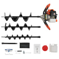 52cc Earth Auger Garden Power Floor Drill 2 Stroke Petrol Post Drill 3 Bits for Fence Post Hole Digger