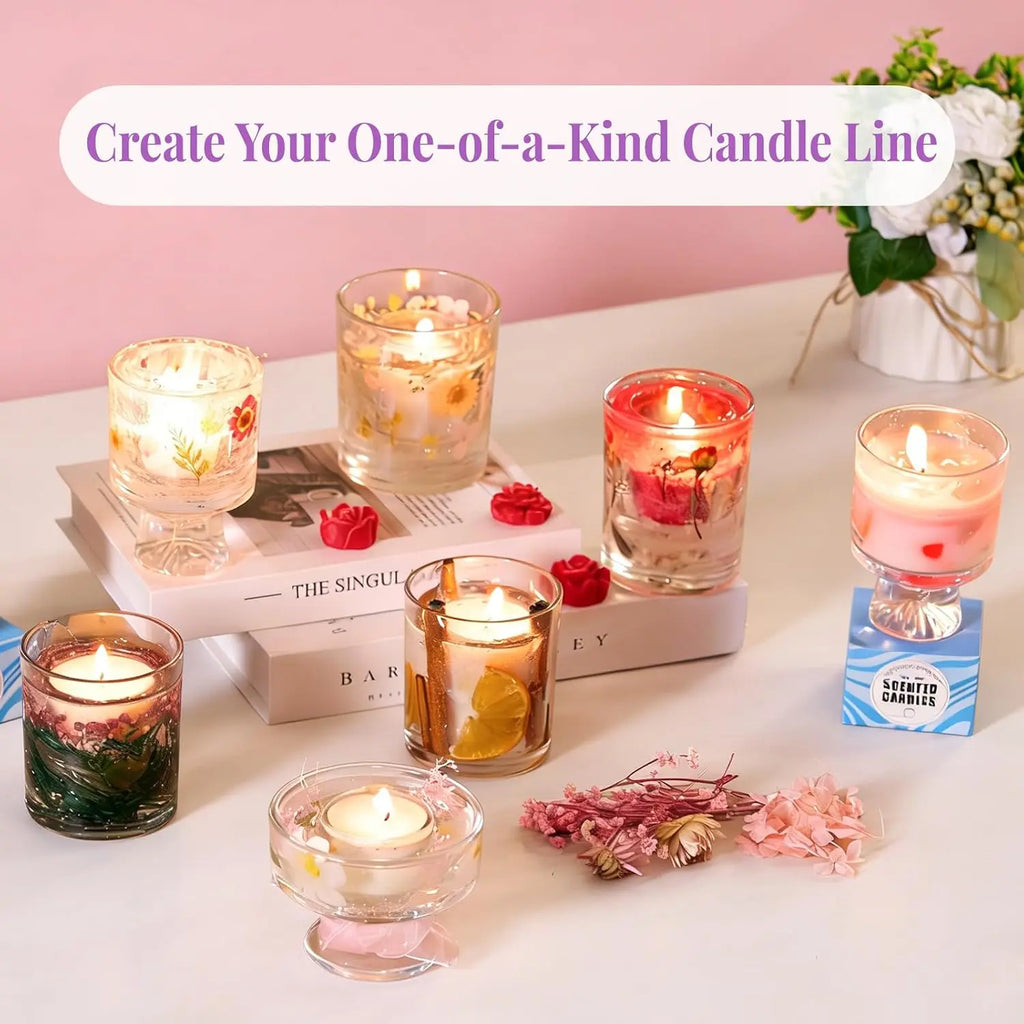 WcoDusak Best Wish 2-in-1 Soy & Jelly Wax DIY Candle Making Kit for Beginners & Adults | Complete Candle Making Kit, Dual-Setting Wax Melter, Custom Fragrances & Colors, Ideal for Home Hobby & Holiday Gifts