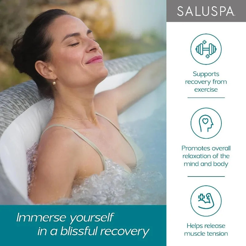 Bestway SaluSpa Cancun 2-4 Person Inflatable Hot Tub, Round Energy-Efficient Portable Spa with 120 AirJets, 71" x 26"