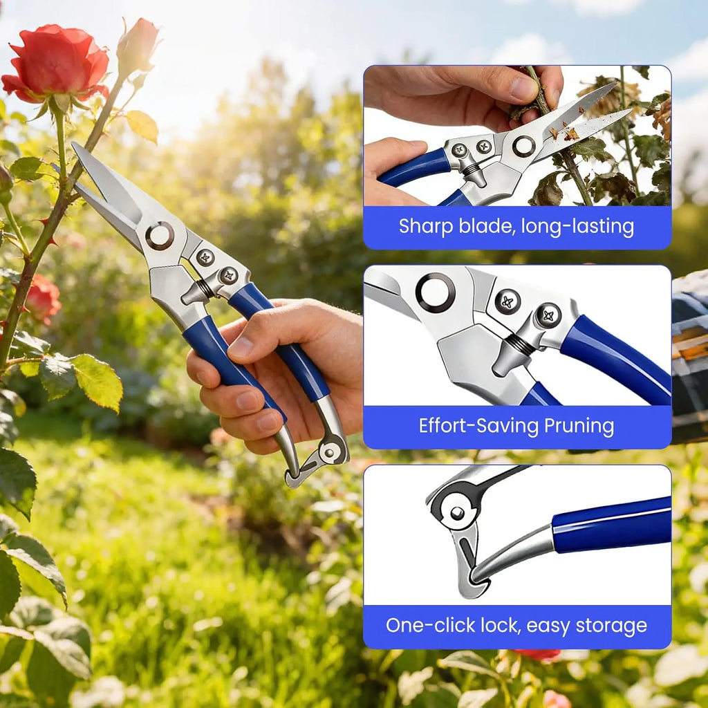 Tacleekii 2-Pack Stainless Steel Bypass Pruning Shears Ergonomic Garden Shears for Branch, Shrub, Vine & Indoor Plant Trimming, Flower Arranging – 8x20cm