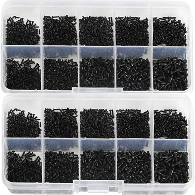 1000pcs Self Tapping Screws PA M1 M2 M1.4 M1.7 Small Phillips Pan Head Laptop Screws computer screw Black