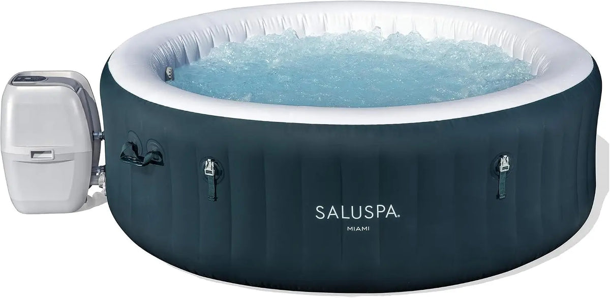 Bestway SaluSpa Cancun 2-4 Person Inflatable Hot Tub, Round Energy-Efficient Portable Spa with 120 AirJets, 71" x 26"