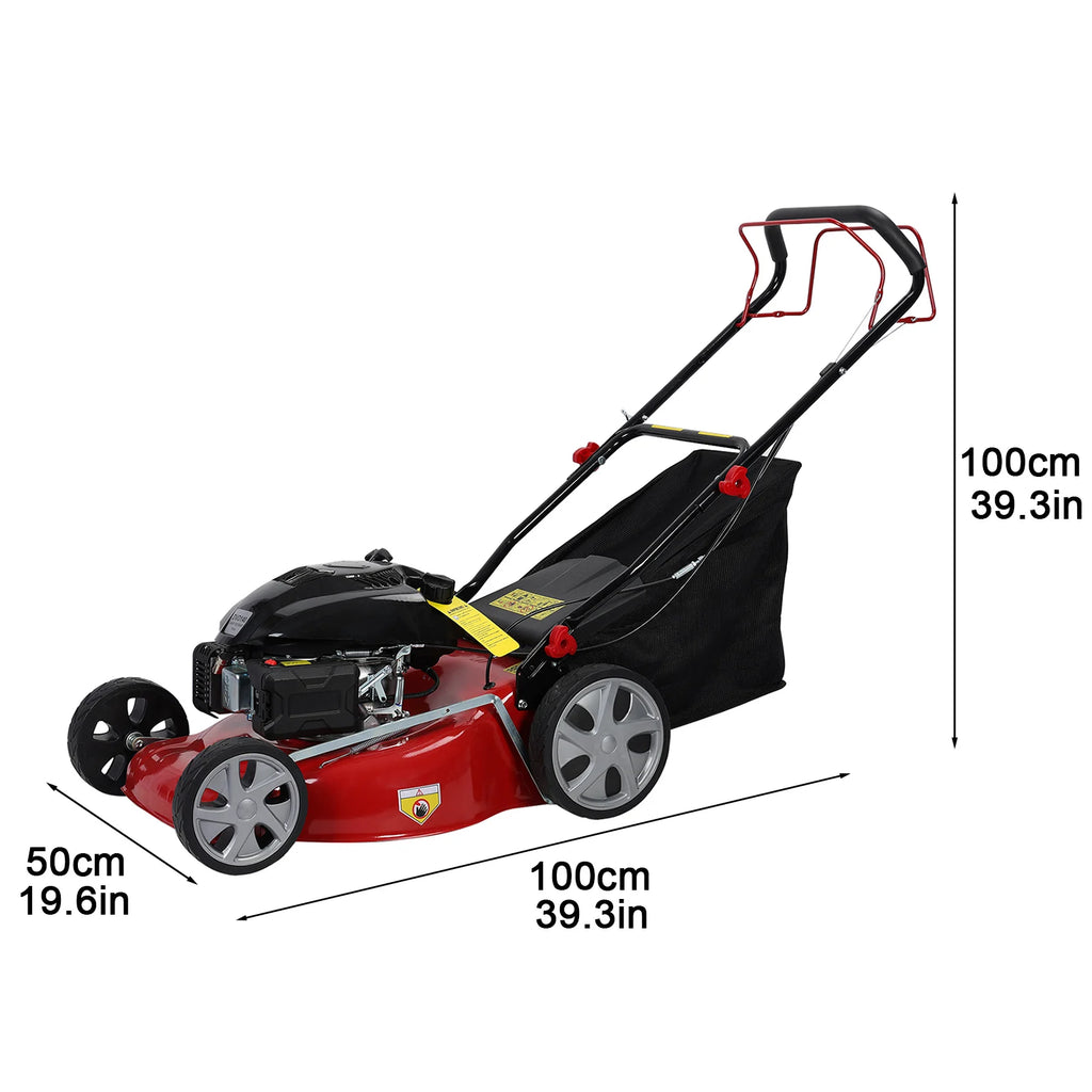 Self-Propelled Lawn Mower, 141cc Gas Engine Lawn Mower, Push Lawn Mower with 50L Gas Tank