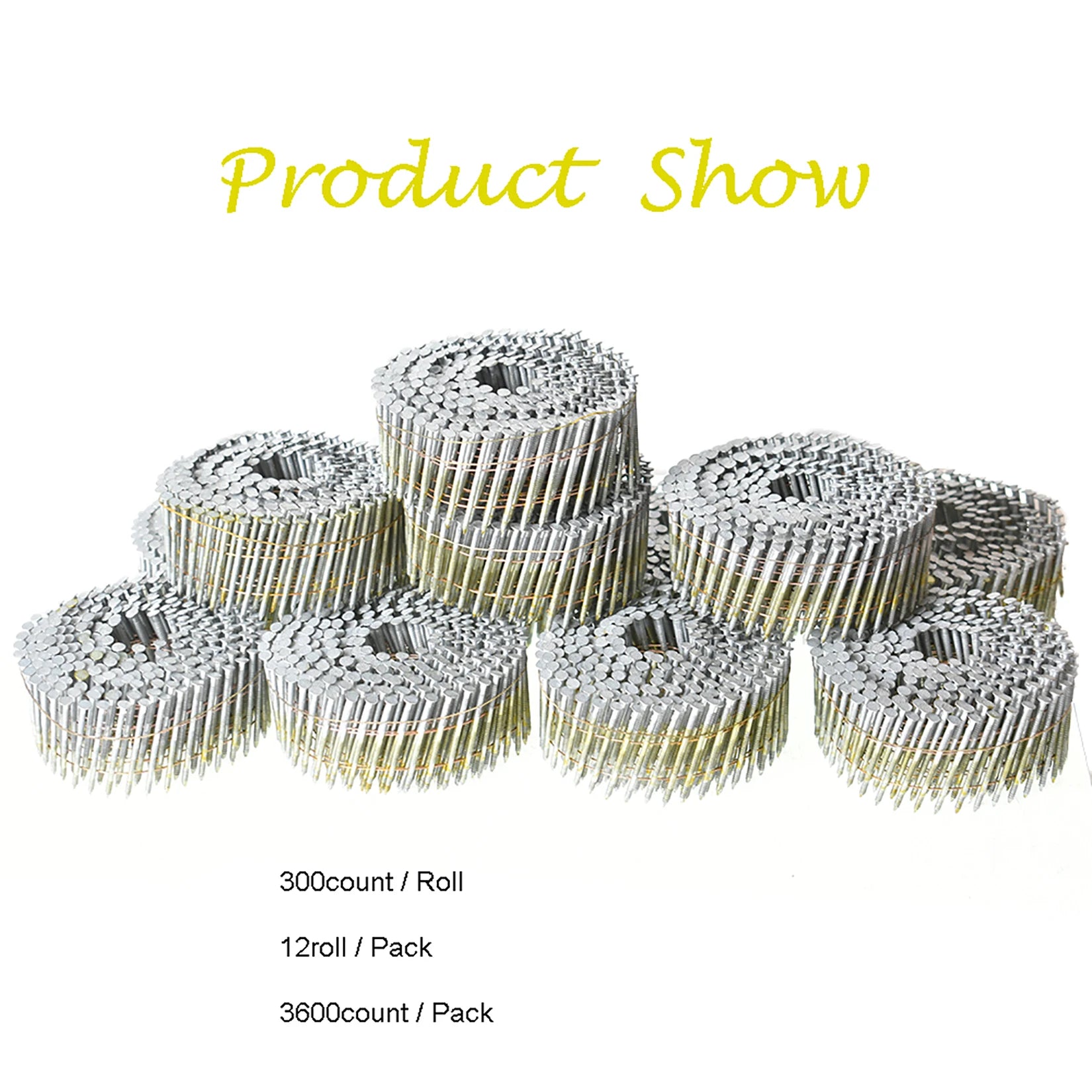 3600Pack 1-3/4"x0.092" Siding Nails 15 Degree Collated Wire Coil Full Round Head