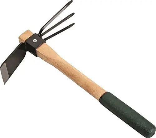 Heavy Duty Carbon Steel Hoe Cultivator Hand Tiller - Rust Proof Blade, Ergo Grip Handle for Loosening Soil, Weeding, Digging
