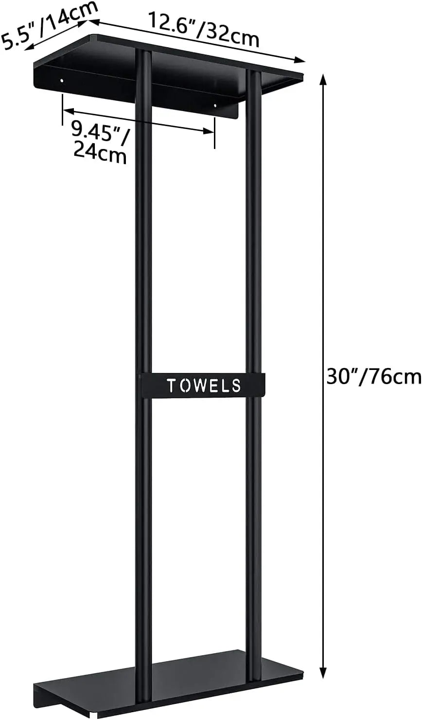 Towel Racks for Bathroom, Bathroom Towel Storage Wall Mounted 30 inch with Shelf Can Holds 6 Large Towels, Wall Towel Rack