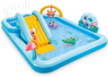 Intex Inflatable Kiddie Pool with Water Slide & Splash Pad for Toddlers, Outdoor Backyard Fun