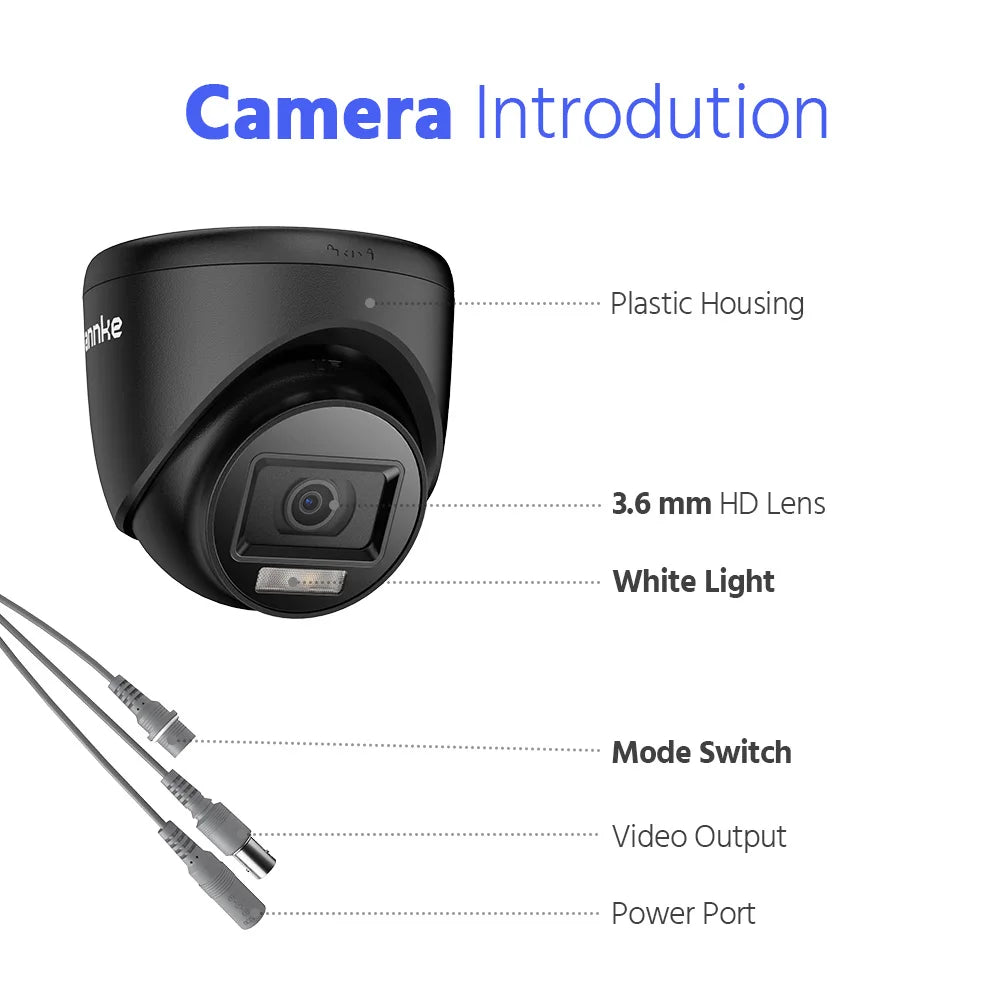 ANNKE 8CH 1080P FHD Video Surveillance System H.265+ 5in1 5MP Lite Recorder 1080P Outdoor Weatherproof Security Camera CCTV Kits