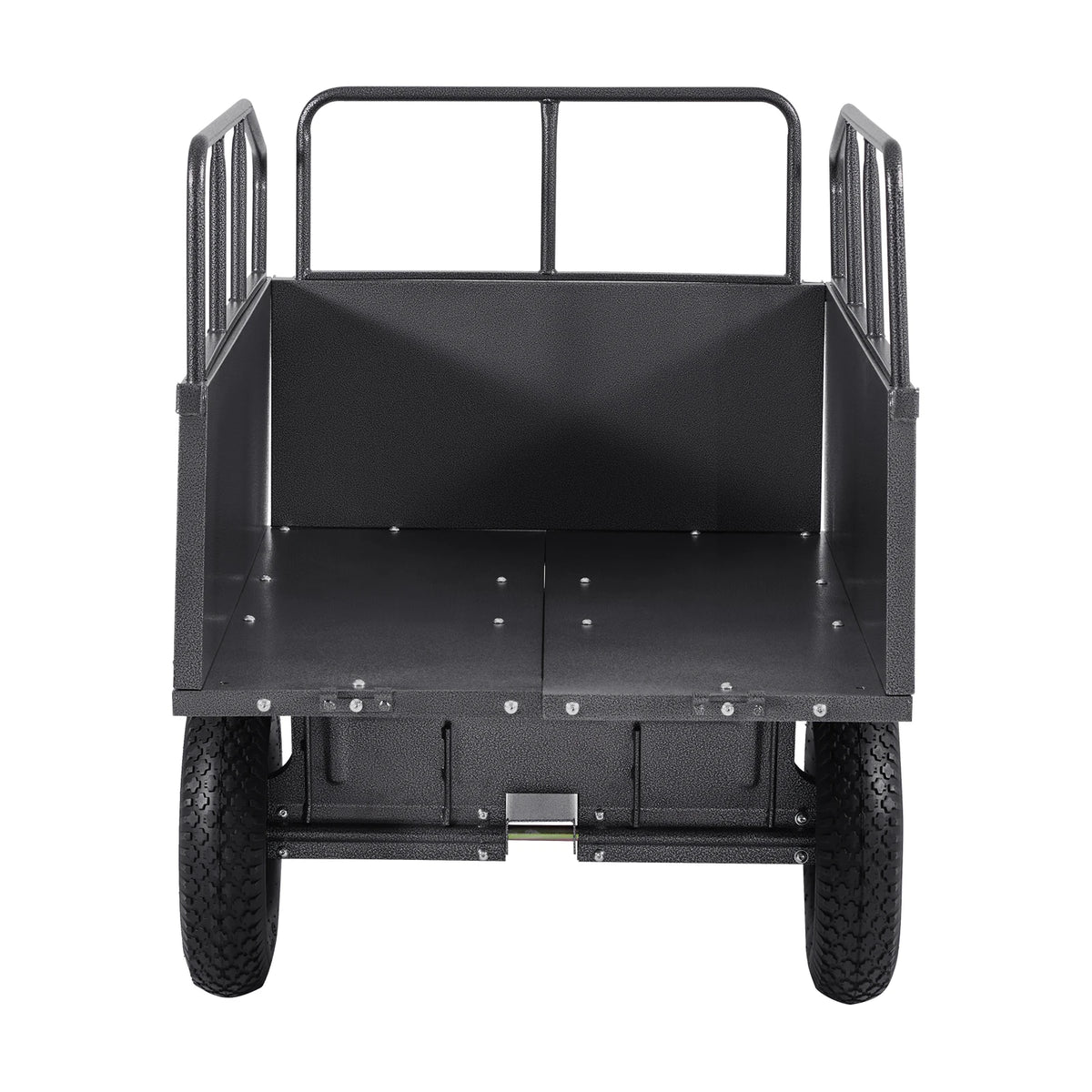 SucceBuy Garden Utility Trailer 17Cu.Ft&600lbs Capacity ATV UTV Hauling Trailer Tow Behind Steel Dump Cart forLawn Mower Tractor