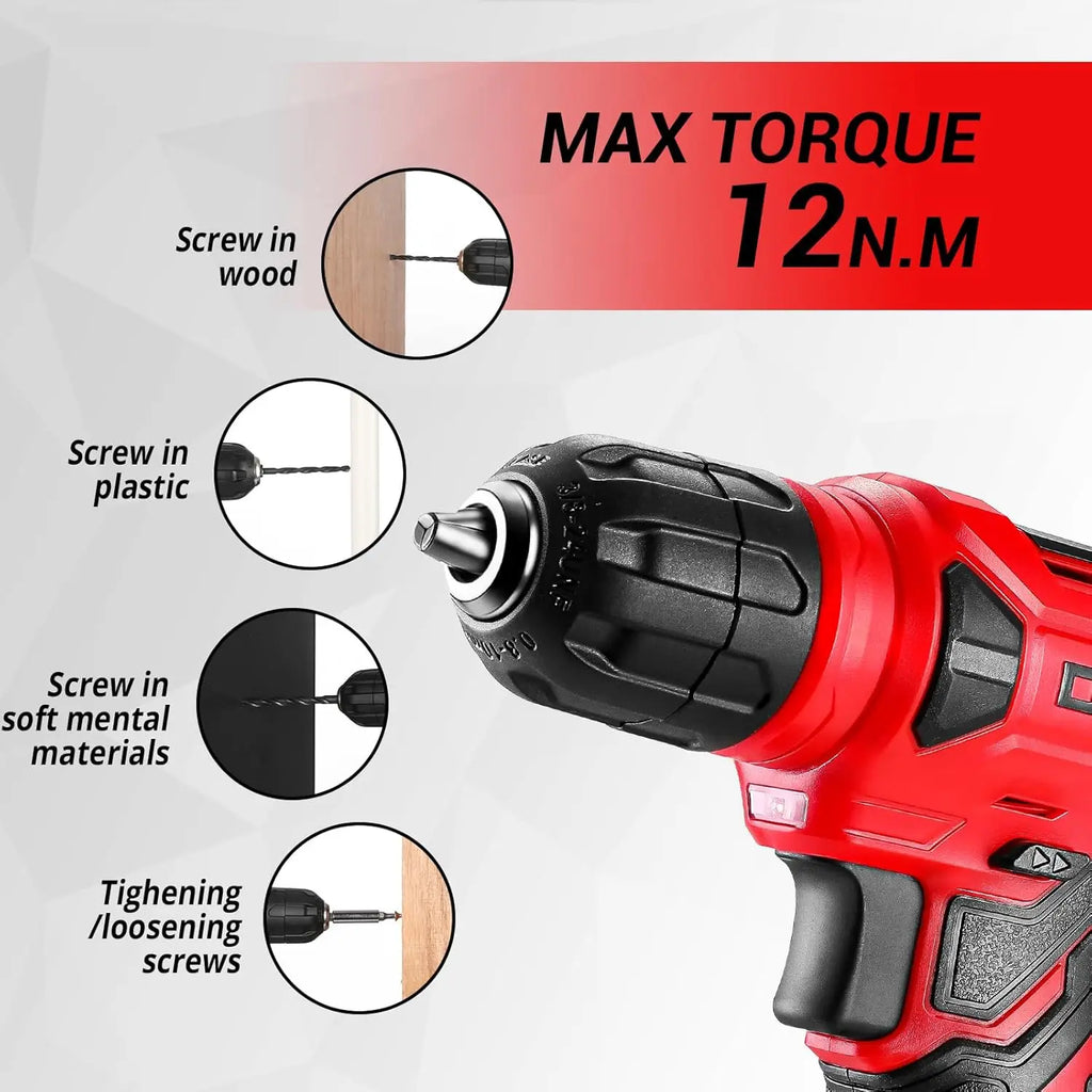 126 Tool Set, 8 Volt Drill, For DIY
