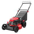 18" Gas Push Lawn Mower 3-in-1 Walk-Behind Grass Mower with Bagging, Mulching & Side Discharge, Easy to Operate for Small Yard Garden