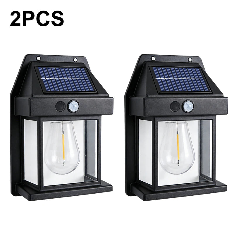 TechlumeX Solar Wall Lights Outdoor Dusk to Dawn Solar Motion Lights Outdoor Waterproof 3 Lighting Modes Wall Mount Light Sconces For Outside Patio Fence Yard Garage 2 Pack LED Street Light