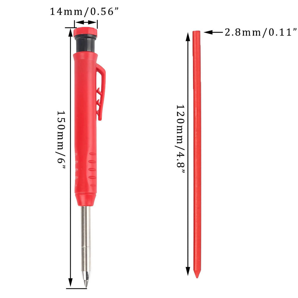 STONEGO Carpenter Pencil Set with 6 Refills and Built in Sharpener Professional Mechanical Marking Pencil for Construction Architecture Woodworking Scriber Tool High Precision Durable Hand Tool Set for Engineers and Builders