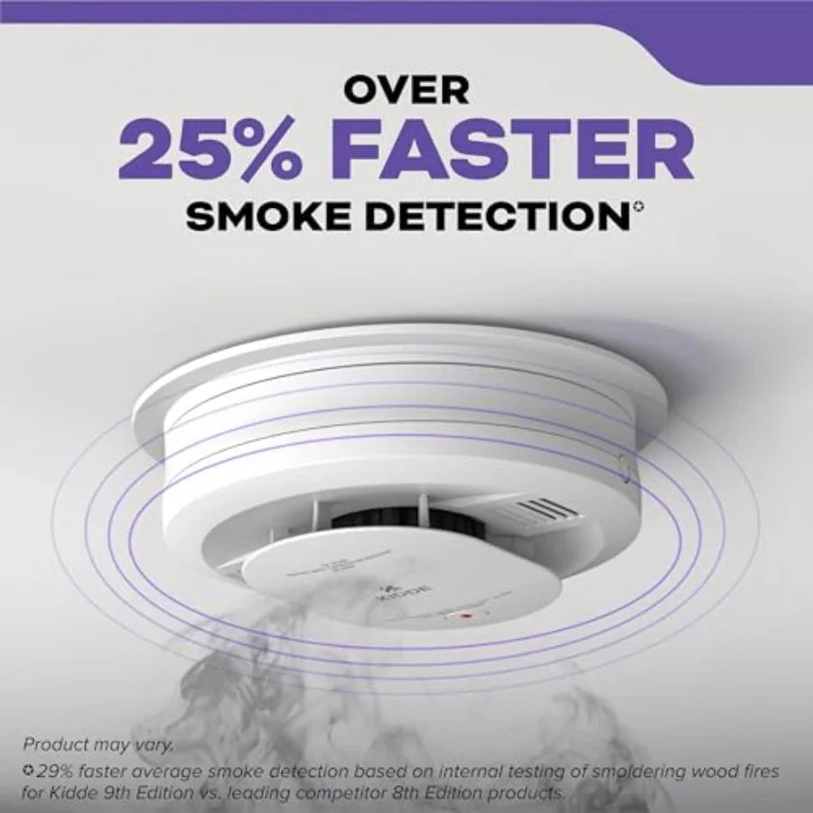 Smoke and Carbon Monoxide Detector for home safety, ABS plastic, white, hardwired with AA battery backup, voice alerts, WIFI Interconnect