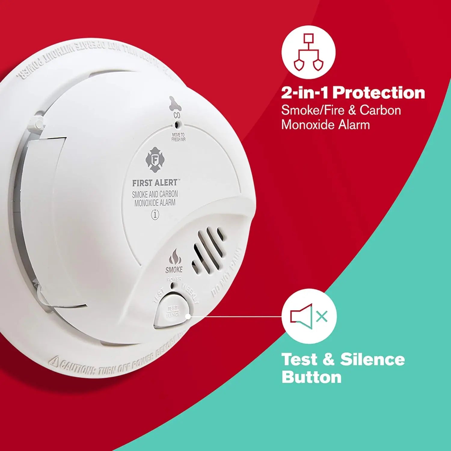 First Alert SC9120B-3 Hardwired Smoke and Carbon Monoxide (CO) Detector with Battery Backup, White, Pack of 3