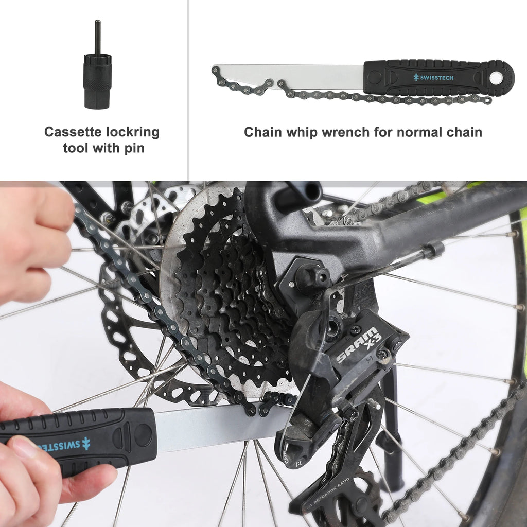 SwissTech 30 Piece Bike Repair Tool Kit, Bicycle Maintenance Tool Set w/Storage Case, Bike Accessories for Mountain/Road Bikes