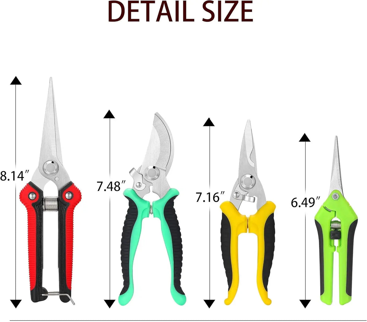 TOPBOOC 5Pcs Garden Pruning Shears Set, Labor-saving for Trimming Branches with Gloves & Storage Bag