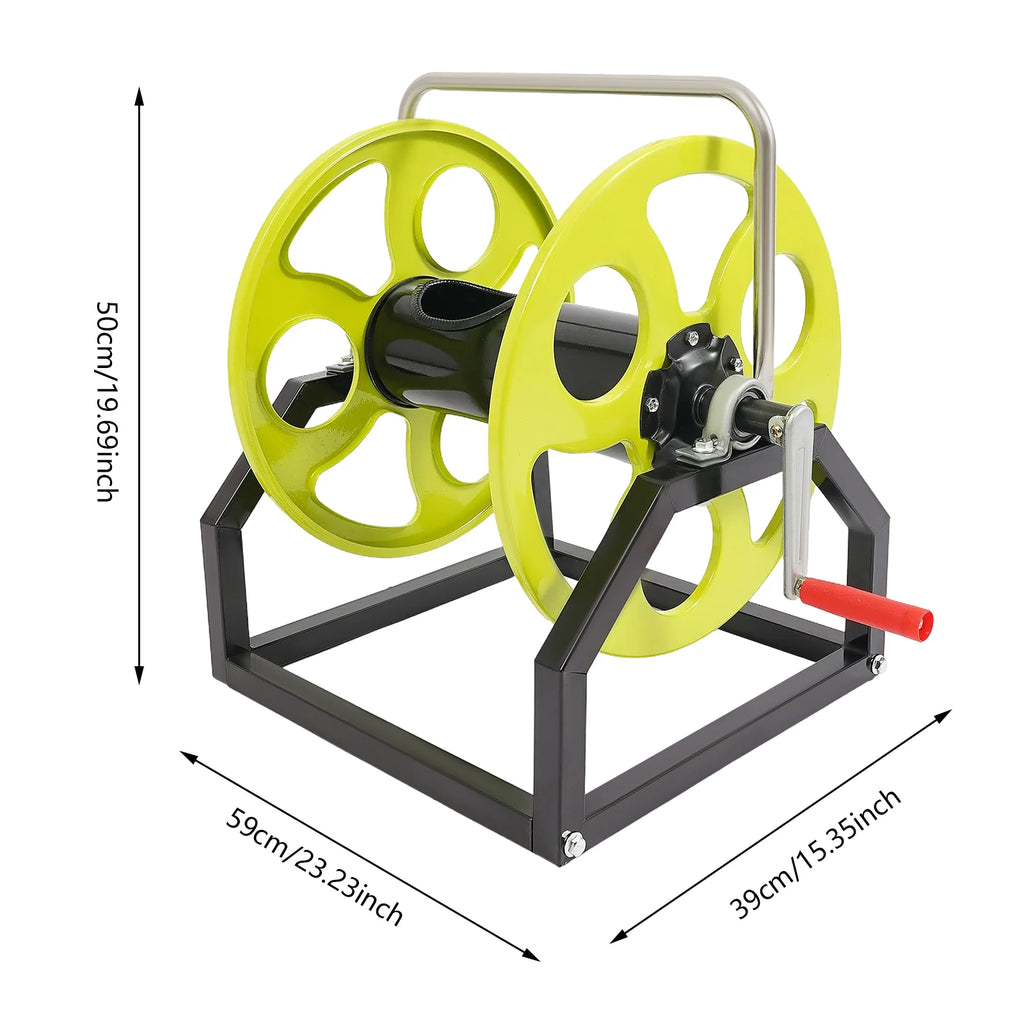 Hose Reel Garden  Hose Reel  Metal Hose Reel  with Crank Handle  Hold up to 328.1 Feet of Standard 0.55-Inch Garden Hose