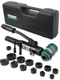Hydraulic Knockout Punch Kit, 6 Die Sets for 1/2 to 2 Inch Conduit