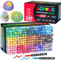 Soft Brush Tip Acrylic Markers Set, Paint Pens for Rock, Wood, Fabric, Canvas, Glass, DIY Crafts, Waterproof Paint Markers, Vib