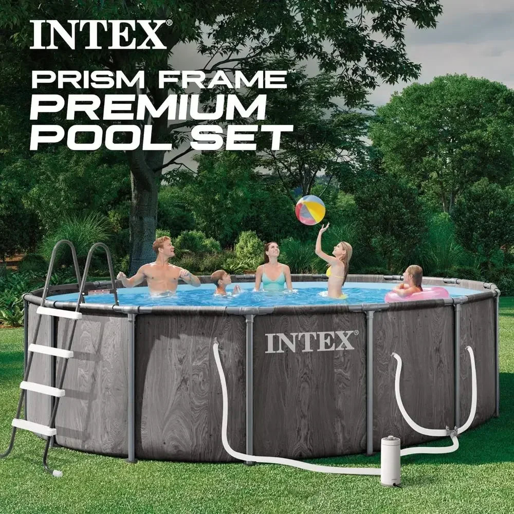 Intex 18ft x 48in Above Ground Pool Set with 1500 GPH Filter Pump, Ladder, Cover, and Ground Cloth