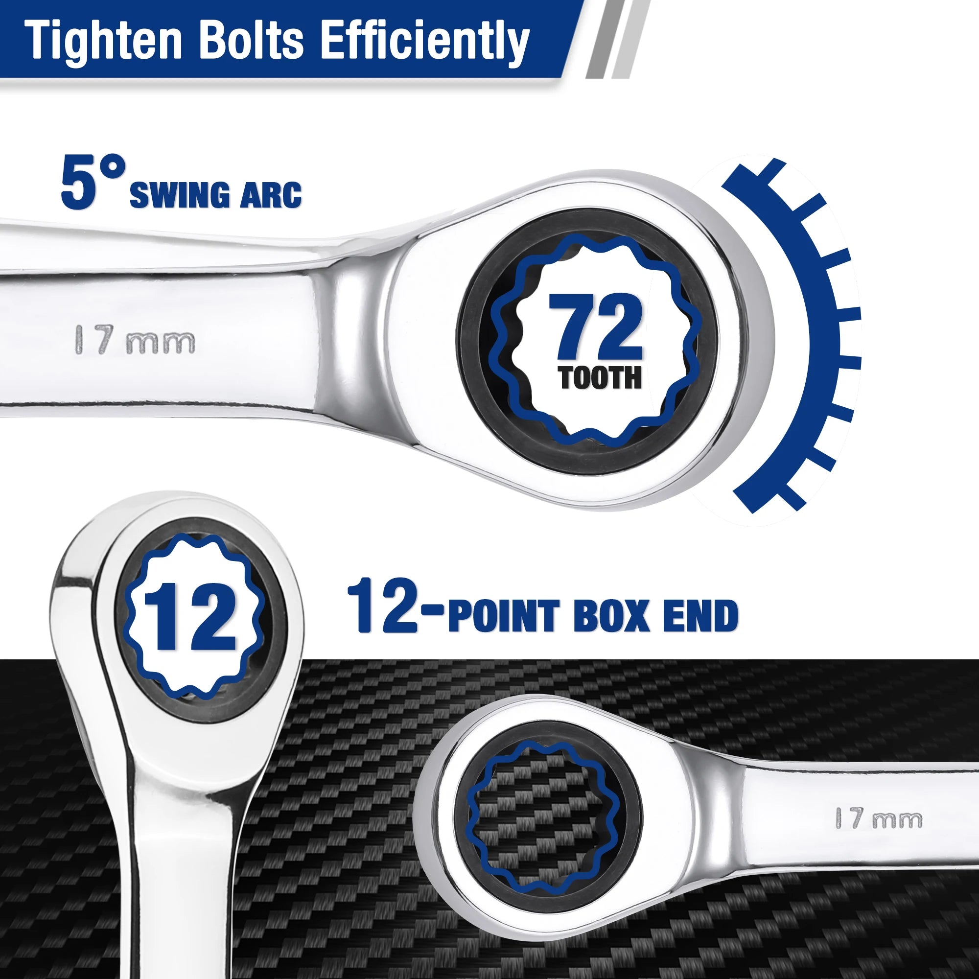 21pc Ratcheting Wrench Set With Case