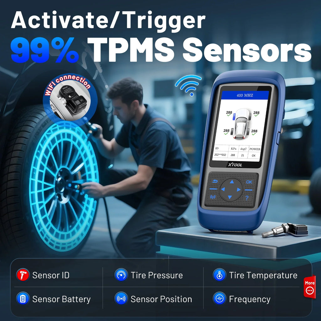 XTOOL TP150 TPMS Programming Tools For 315Mhz & 433Mhz Sensors Tire Pressure Reset Tool Sensor Activation Lifetime Free Update