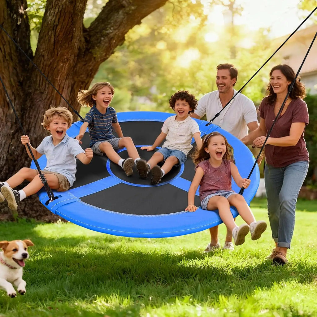 60" Large Saucer Tree Swing for Kids Adults 900D Oxford Waterproof with Hanging Straps