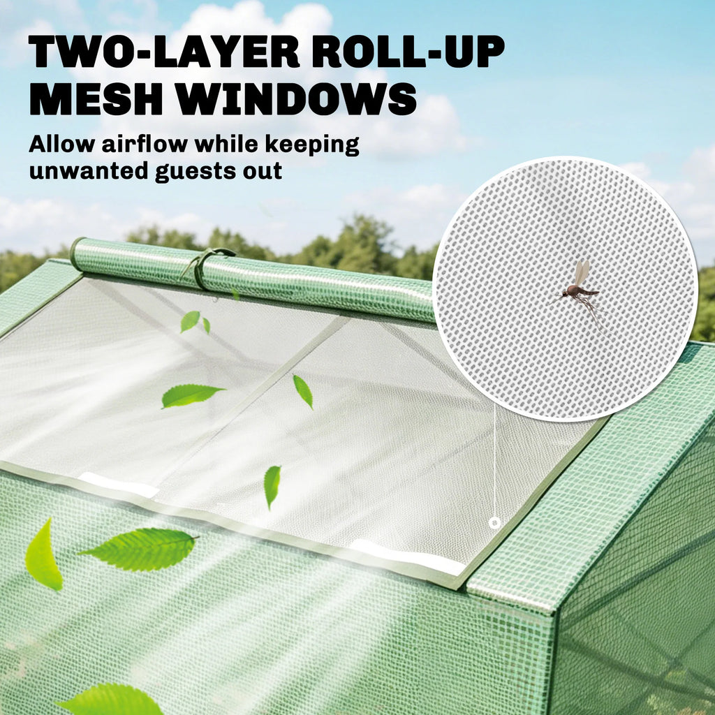 Outsunny Mini Greenhouse Portable Hot House w/ Windows Outdoor Indoor, 71"x36"x28" Green