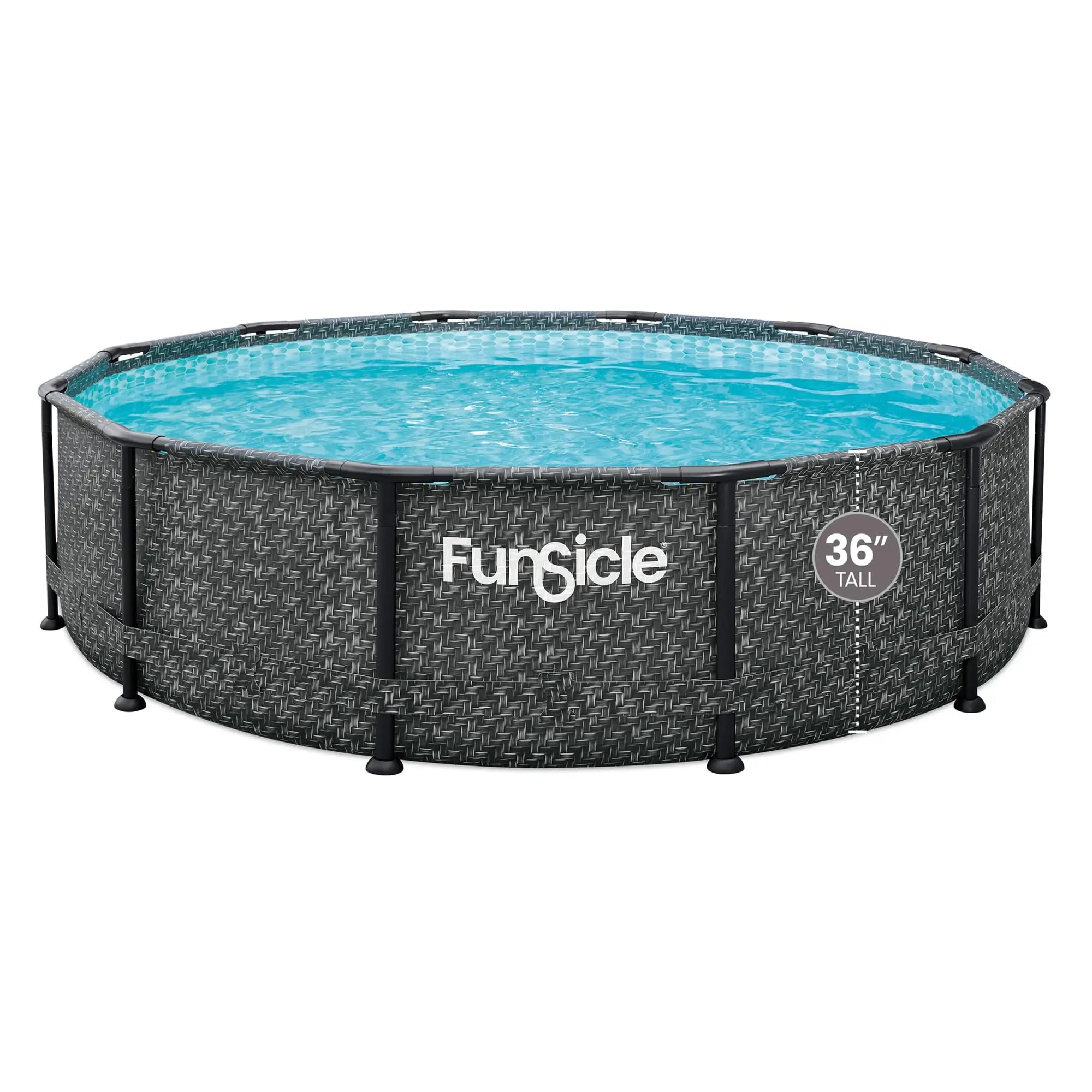 12' x 36" Round Above Ground Swimming Pool Set with 2-in-1 Filter Pump & Ladder - Easy Setup for Backyard Fun