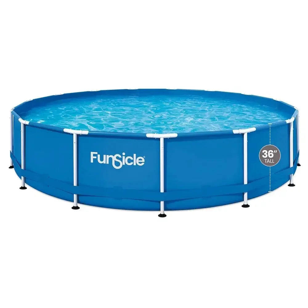 FunSicle 15' x 36 Round Easy-Setup Above Ground Pool with 2-in-1 Filter Pump for Backyard Fun