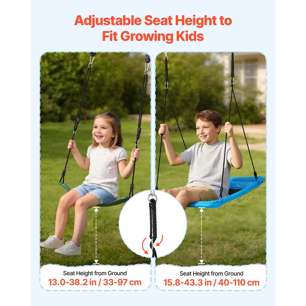 SucceBuy Swing Set for Backyard 45x30in Swing Seat and Two Belt Seats with A-Frame Metal Stand 700lbs Swing set Outdoor for Kids
