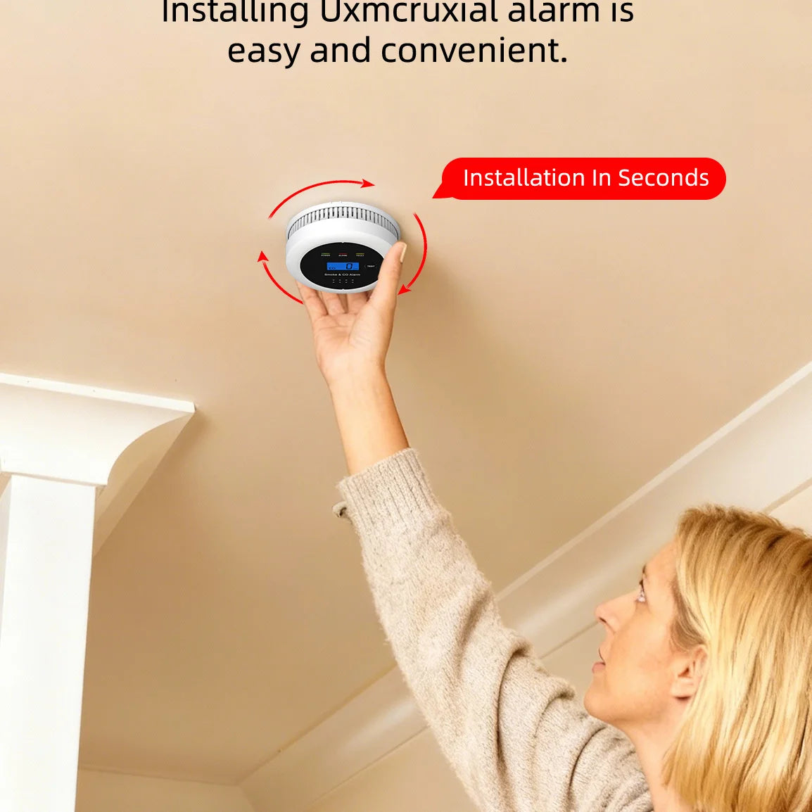 CHZHVAN 2 in 1 Smoke Detector Carbon Monoxide Detector,Smoke Alarm with Display 85dB Alarm  Fire Alarm for Kitchen,House