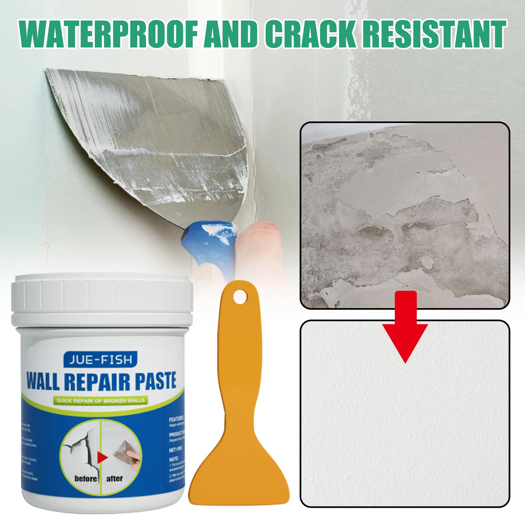 Jue-Fish Wall Repair Paste, Covering Stain Repair Agent Wall Paint Off Moisture Proof Wall Paint Crack Repair Plaster