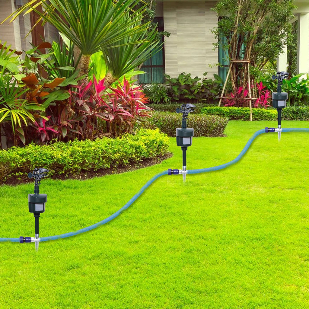 Yardeen Motion Activated Sprinkler to Deter Animals, Battery Operated Animal Repellent Sprinkler, Lawn Motion Sensor Water Sprinkler for Garden